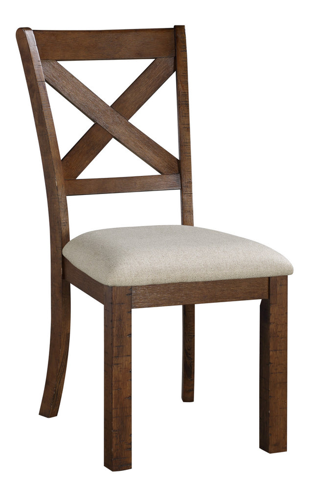 Bonner 2 Beige Fabric/Brown Wood Side Chairs