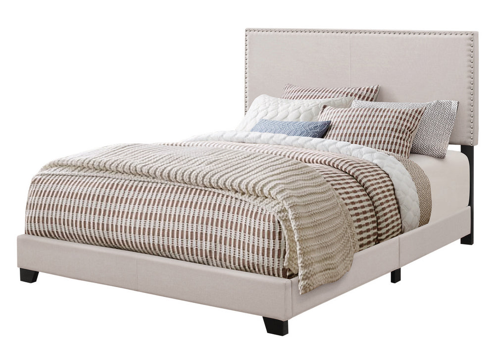 Boyd Ivory Fabric Upholstered King Panel Bed