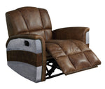 Brancaster Retro Brown Leather/Aluminum Power Recliner