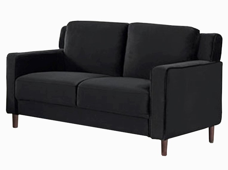 Brandi Black Flannelette Loveseat