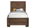 Brandon Medium Warm Brown Wood Twin Panel Bed