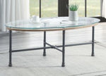 Brantley Clear Glass/Sandy Gray Metal Coffee Table