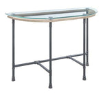 Brantley Clear Glass/Sandy Gray Metal Console Table