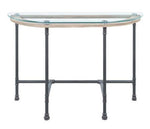 Brantley Clear Glass/Sandy Gray Metal Console Table