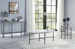 Brantley Clear Glass/Sandy Gray Metal End Table