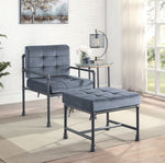 Brantley Gray Velvet Tufted Ottoman