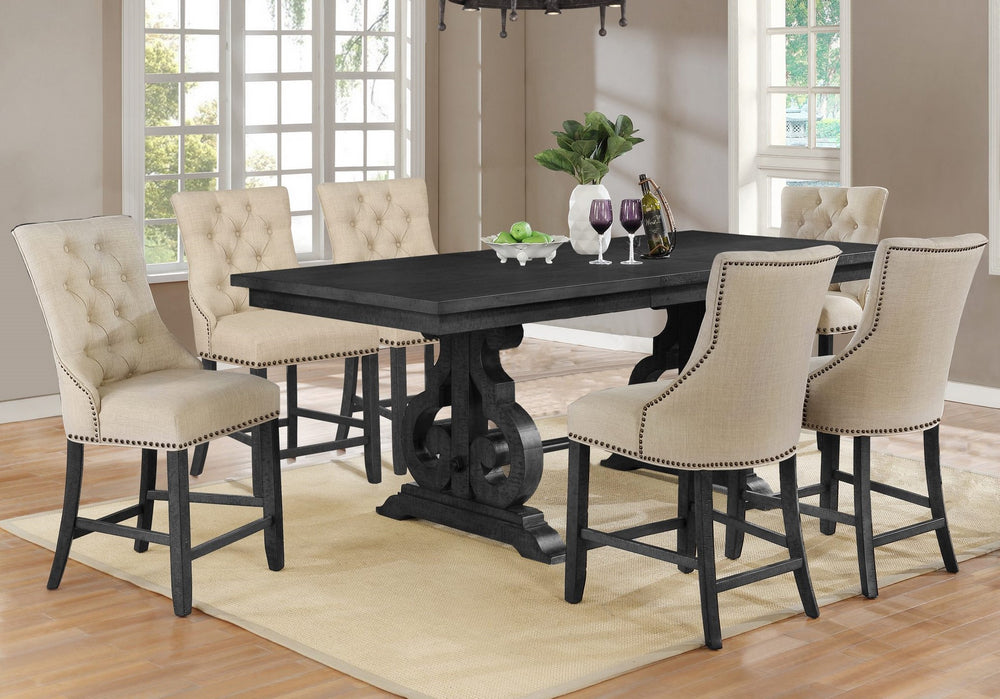 Brava 7-Pc Beige Counter Height Table Set