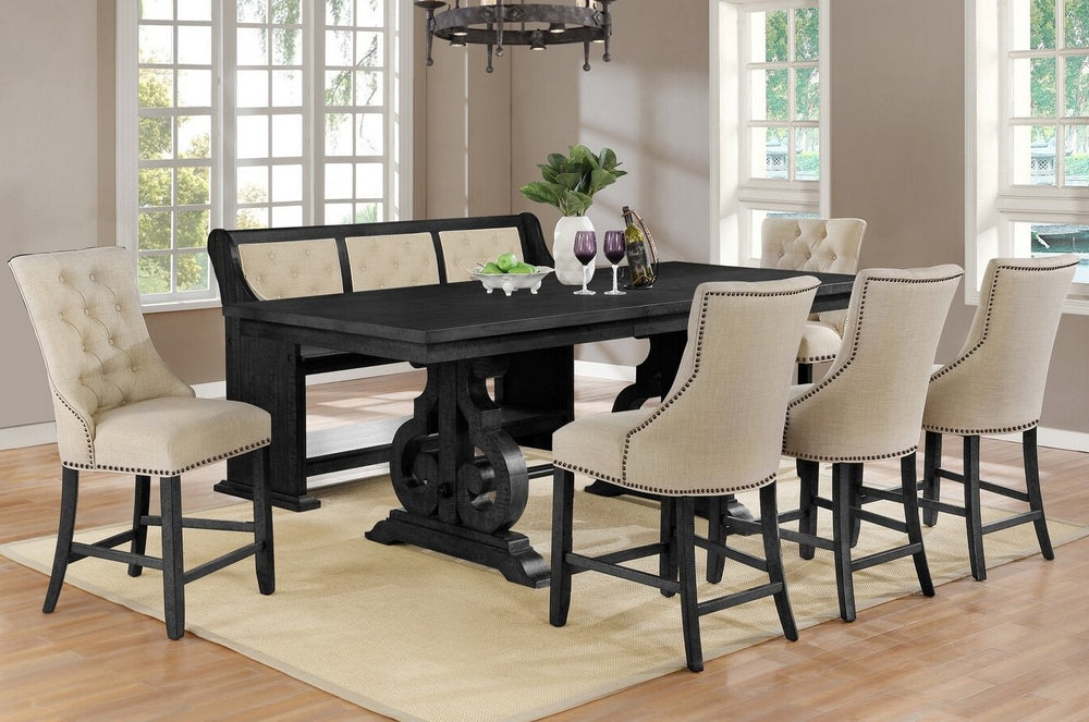 Brava 7-Pc Beige Counter Height Table Set