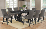 Brava 9-Pc Grey Counter Height Table Set