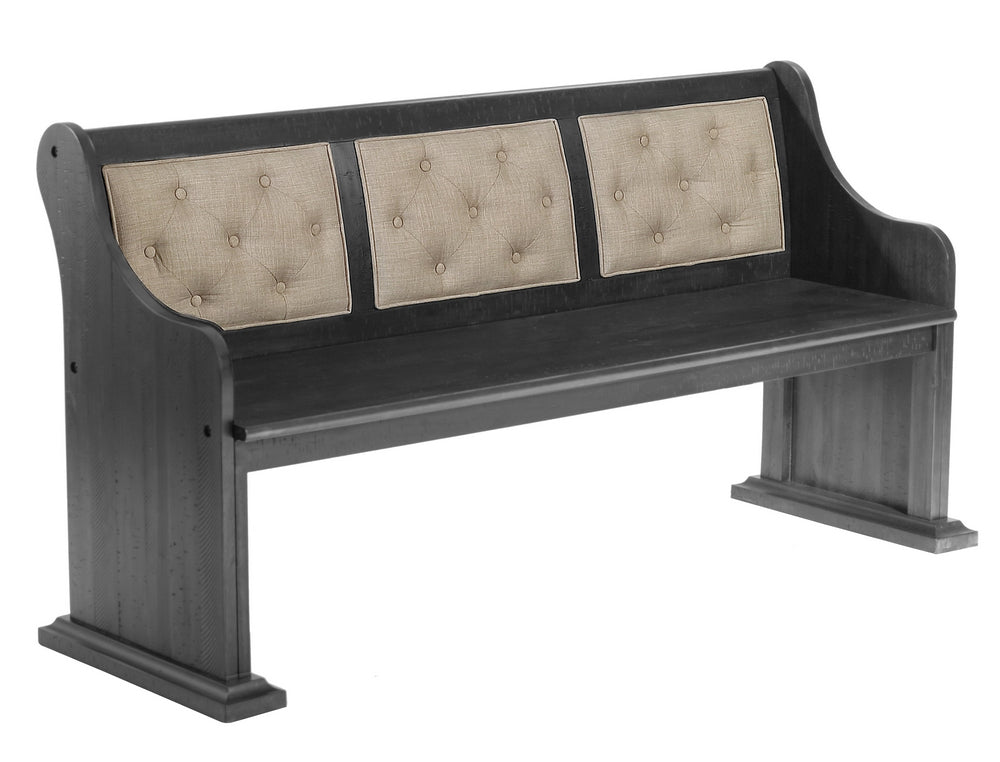 Brava Beige/Dark Grey Wood Dining Bench