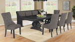 Brava Dark Grey Fabric/Wood Dining Bench