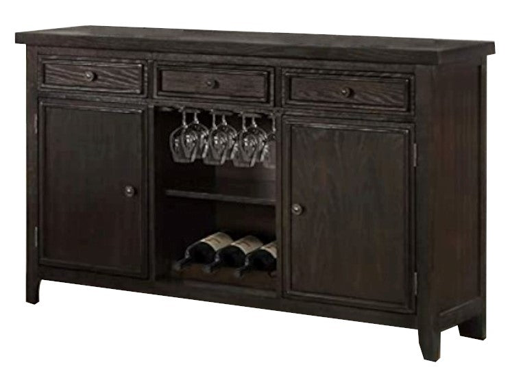 Brenda Espresso Brown Wood 3-Drawer Server