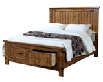 Brenner Rustic Honey Wood Cal King Storage Bed