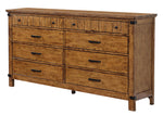 Brenner Rustic Honey Wood 8-Drawer Dresser