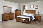 Brenner Rustic Honey Wood 8-Drawer Dresser with Mirror