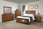 Brenner Rustic Honey Wood Cal King Storage Bed