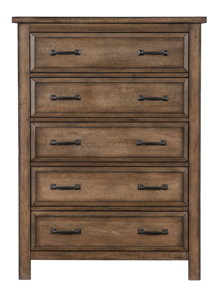 Brevard Light Brown Wood 5-Drawer Chest