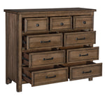 Brevard Light Brown Wood 9-Drawer Dresser