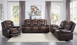 Briscoe Two-Tone Faux Leather Manual Recliner Sofa