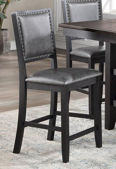 Briseis 2 Grey Faux Leather/Wood Counter Height Chairs