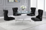 Britta 5-Pc Black Velvet Dining Table Set