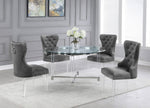 Britta 5-Pc Dark Gray Velvet Dining Table Set