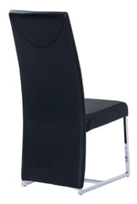 Broadway 2 Black Faux Leather/Stainless Steel Side Chairs