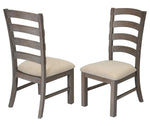 Bruna 7-Pc Gray Wood/Beige Dining Table Set