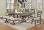 Bruna 7-Pc Gray Wood/Beige Dining Table Set