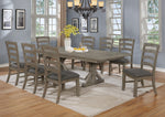 Bruna 9-Pc Gray Wood/Fabric Dining Table Set