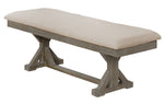 Bruna Beige Linen Fabric/Wood Dining Bench