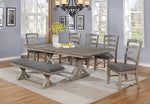 Bruna Gray Linen Fabric/Wood Dining Bench