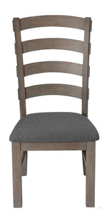 Bruna Gray Linen Fabric/Wood Side Chair