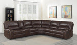 Brunson 3-Pc Brown Leatherette Manual Recliner Sectional