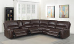 Brunson 3-Pc Brown Leatherette Manual Recliner Sectional