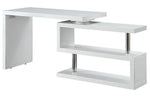 Buck II White High Gloss Finish Wood Swivel Writing Desk