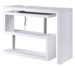 Buck II White High Gloss Wood Swivel Tall Writing Desk