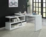 Buck II White High Gloss Wood Swivel Writing Desk