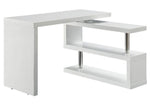 Buck II White High Gloss Wood Swivel Writing Desk