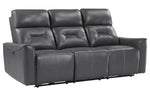 Burwell 2-Pc Gray Faux Leather Power Recliner Sofa Set