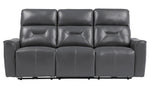 Burwell 2-Pc Gray Faux Leather Power Recliner Sofa Set