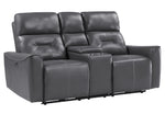 Burwell 2-Pc Gray Faux Leather Power Recliner Sofa Set