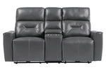 Burwell 2-Pc Gray Faux Leather Power Recliner Sofa Set