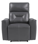 Burwell Gray Premium Faux Leather Power Recliner