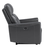 Burwell Gray Premium Faux Leather Power Recliner