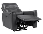 Burwell Gray Premium Faux Leather Power Recliner