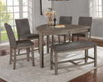 Bushra 2 Gray Fabric Counter Height Chairs