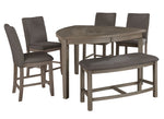 Bushra 6-Pc Rustic Counter Height Table Set