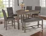 Bushra 6-Pc Rustic Counter Height Table Set