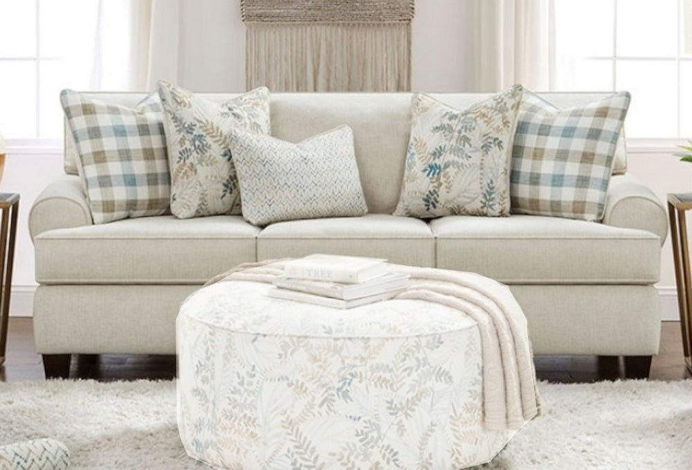 Cadigan Ivory Chenille Sofa